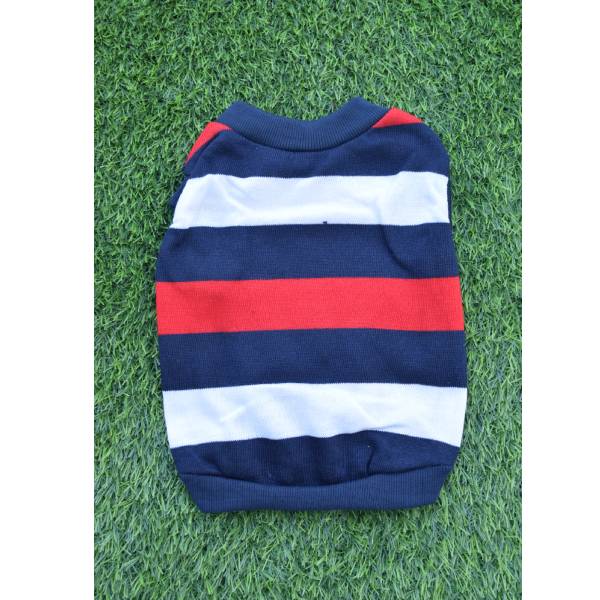 Waago Red Strip Winter T-Shirt For Small Dog-Size-10