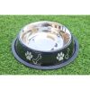 Waago Steel Feeding Bowl For Small Dogs And Cats- Size-No 0 (Black)