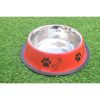 Waago Steel Feeding Bowl For Medium Dogs Size-No 2 (Orange)