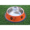 Waago Steel Feeding Bowl For Medium And Large Dogs- Size-No 4 (Red)