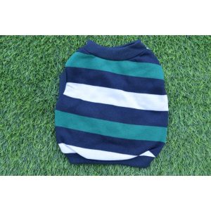 Waago Green Stripe Winter T-Shirt For Small Dog-Size-12