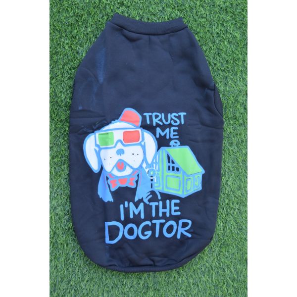 Waago I Am The Doctor Winter Blue T-Shirt For Dog-Size-24
