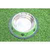 Waago Steel Feeding Bowl For Small Dogs And Cats- Size-No 0 (Green)