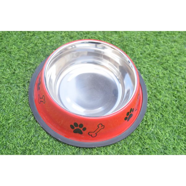 Waago Steel Feeding Bowl For Medium And Large Dogs- Size-No 4 (Ora)