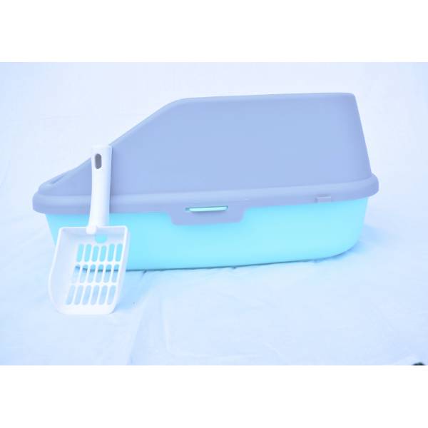 Waago Cat Litter Semi Enlosed Tray Large Size With Scooper (24x17x11 inch)