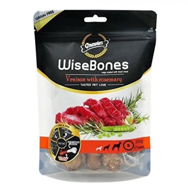 Gnawlers WiseBone Venison with Rosemary Small (200g), 15 Treats