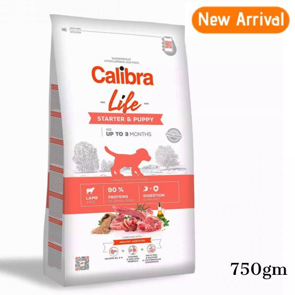 Calibra Life Starter and Puppy Hypoallergenic Lamb & Rice Dry Food (upto 3 months), 750gm