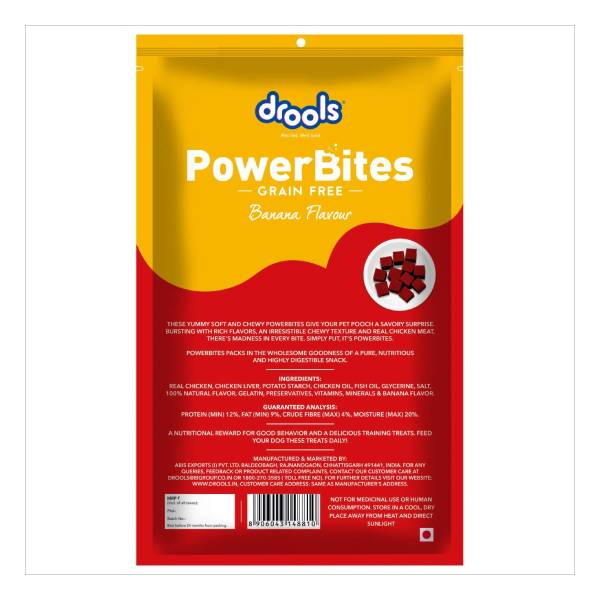 PowerBites Grain Free Treat For Dogs, 135 gm (Banana Flavour)