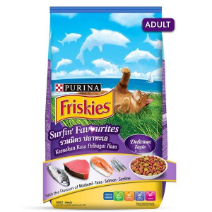 Purina Friskies Surfin Favourite Adult Dry Cat Food - Mackerel, Tuna, Salmon, Sardines.