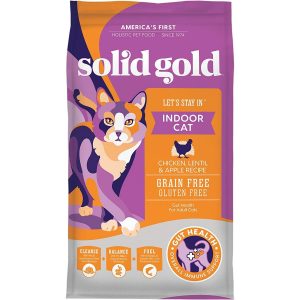 Solid Gold Let’s Stay Indoor Cat Chicken, Lentil and Apple- Best Grain and Gluten-Free