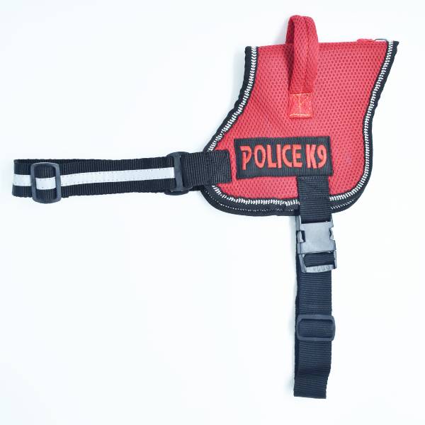 Waago Police K9 Mesh Harness with Adjustable Strap, Size XXL, Red
