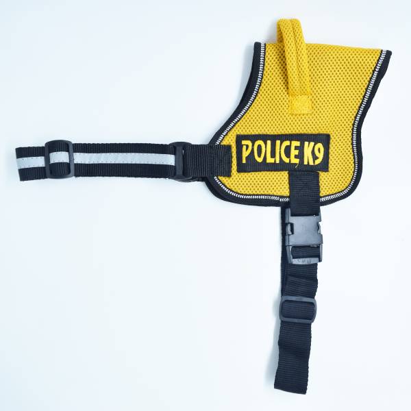Waago Police K9 Mesh Harness with Adjustable Strap, Size XXL, Yellow