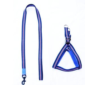 Waago Cotton Harness and Leash Set For Medium and Large Dog, 1.25 inch x 4.5 Ft, Blue13