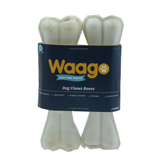 Waago Dog Chew Bone for Medium and Large Dogs ,2pc  (8 inch)