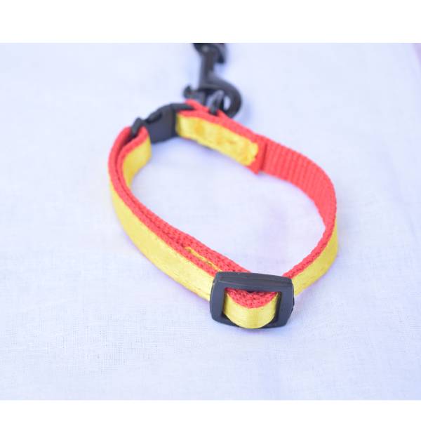 Waago Puppy Ribbon Collar Set Black Fitting Multicolor, 115cm X 30cm