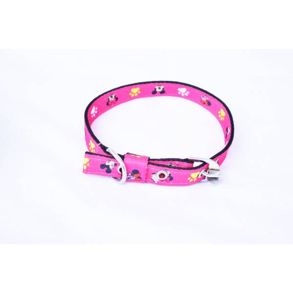 Waago Printed Body Belt,Collar and Leash Set For Small Breed Dogs, 0.75 Inch x 4.5 Ft, Pink