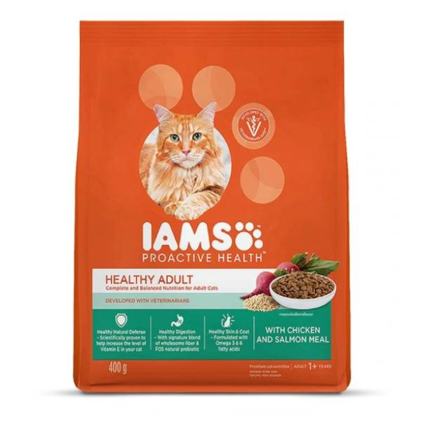 IAMS Proactive Health Chicken and Salmon Dry Food For Adult Cat, 400 gm