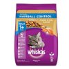 Whiskas Dry Cat Food for Adult Cats (1+ Years), Supports Hairball Control, Chicken & Tuna Flavour, 450 GM