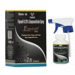 Fipronil Freedom Ticks and Fleas Spray For Dogs and Cats, 100 ml