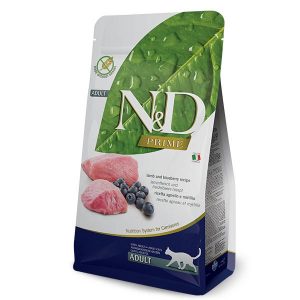 Farmina  N&D Grain Gree Prime Lamb & Blueberry Dry Food For Adult Cat, 300 Gm