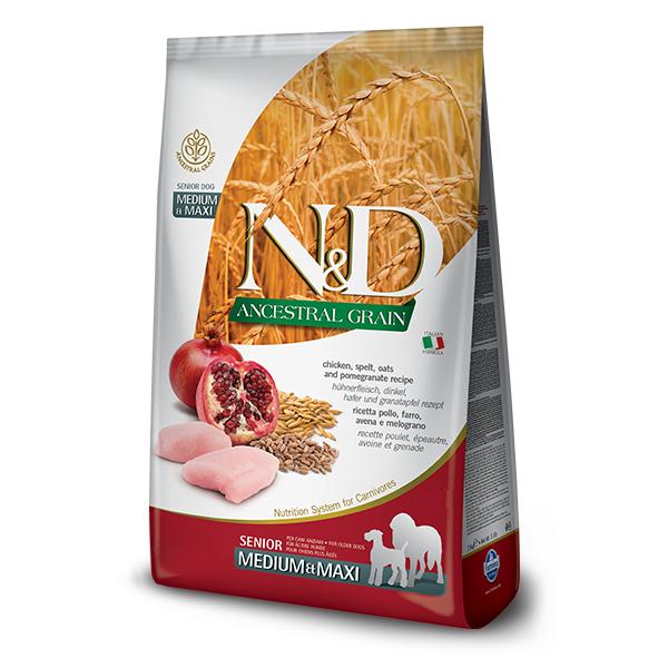 Farmina N&D Low Ancestral Grain Chicken & Pomegranate Dry Dog Food For Senior Medium & Maxi, 2.5 Kg