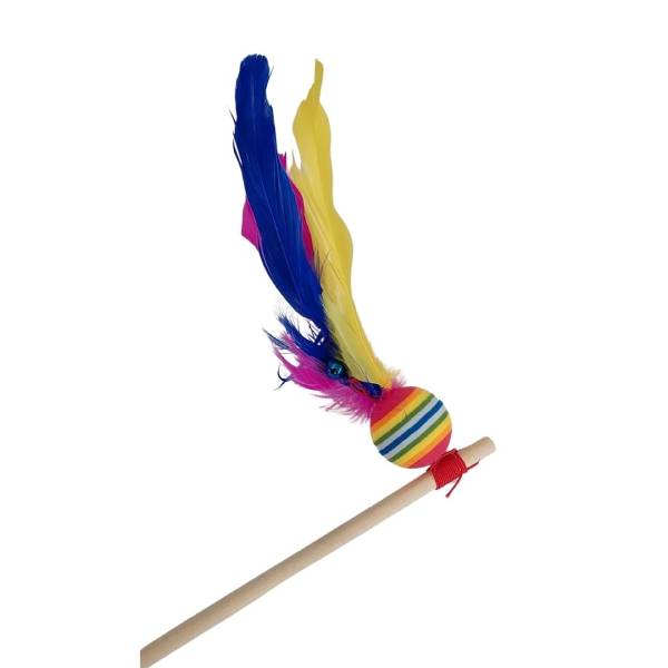 Waago Interactive Feather Stick Teaser Toy For Catstrh6026-399