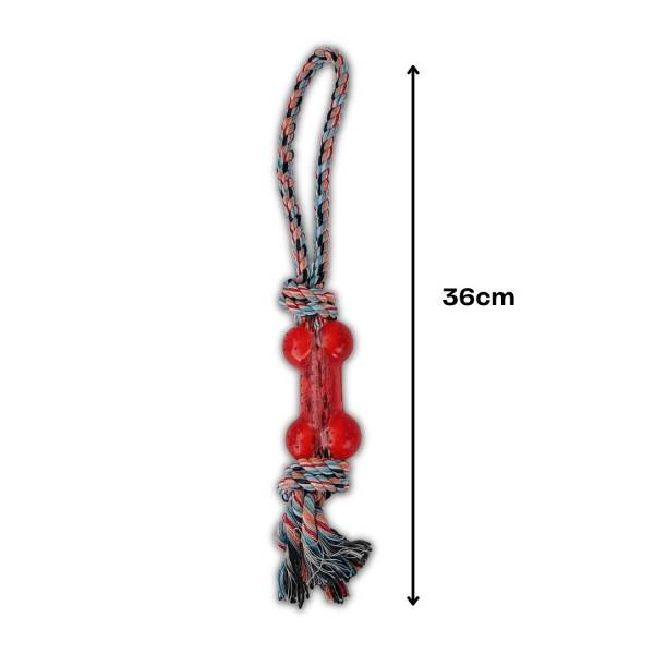 Waago Rope Toy With Rubber Bone For Dogs