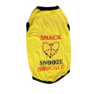 Waago T-Shirt (SNACK) For Large Dogs, Yellow-Size-(30)-XXL