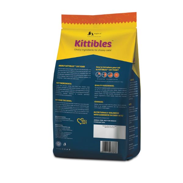 Wiggles Kittibles Adult Cat Food Made With Fresh Chicken & Tuna, 1 Kg