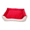 Waago Pearl Soft Bed for Pets Red And Cream Small Size (18 x 22 inch) Rectangle  Shape