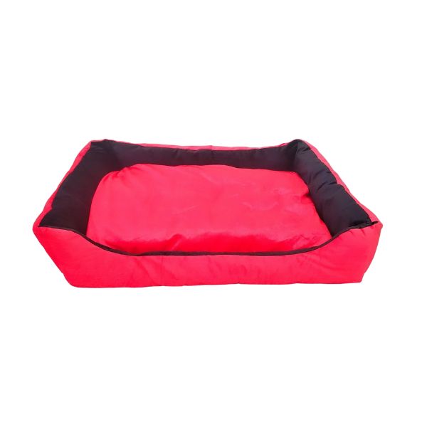 Waago Pearl Soft Bed for Pets Red and Black Large Size (16 x 26 inch) Rectangle Shape