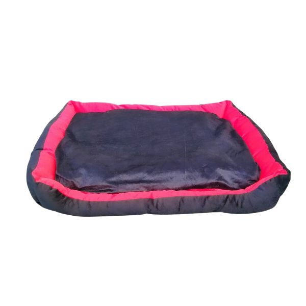 Waago Pearl Soft Bed for Pets – Black And Red – XL Size (23 x 36 inch) Rectangle Shape