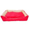 Waago Melody Soft Bed for Pets  ? Red And Cream ? XL Size (19 x 32 inch) Rectangle Shape