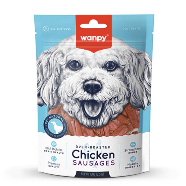 Wanpy Chicken Sausages Treat  For All Size Dogs (100 gm)