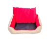 Waago Pearl Soft Bed for Pets Red And Cream Small Size (18 x 22 inch) Rectangle  Shape