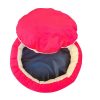 Waago Pearl Soft Bed for Pets Cream And Red XL Size (30x 30 inch) Round Shape