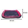 Waago Pearl Soft Bed for Pets Black And Red XL Size (23 x 36 inch) Rectangle Shape