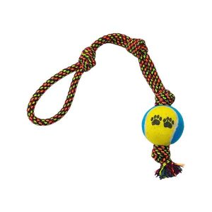 Waago 4 Knot With Tennis Ball  Toys For Medium and Large Dog, 50cm