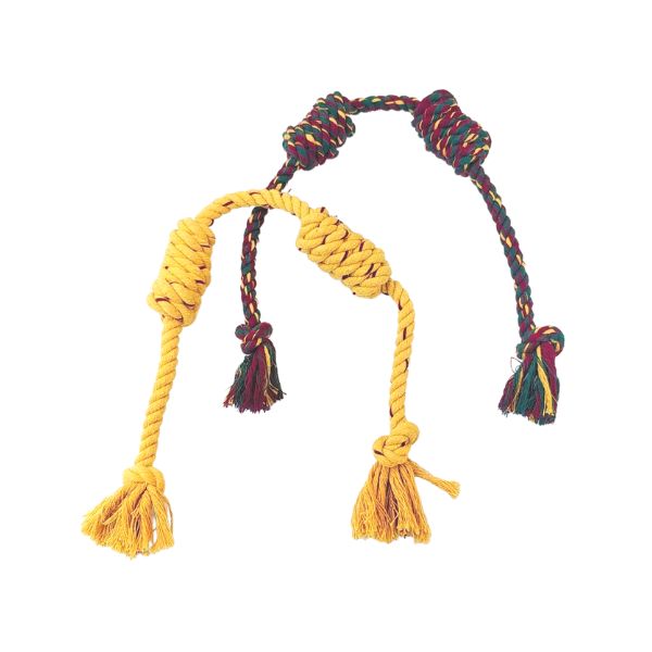 Waago Double Toffee Twisted Rope Toy For All Size Dogs,  Multicolor- 40cm