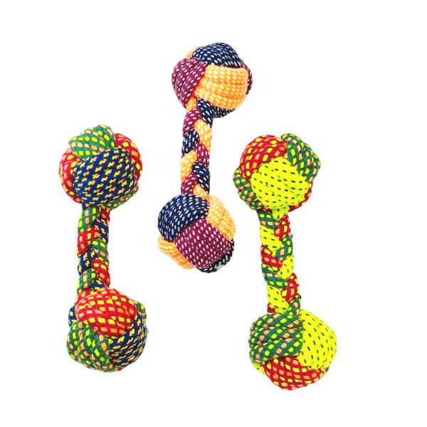 Waago Rope Dumbell Toy For All Size Dogs, Multicolor- 18cm
