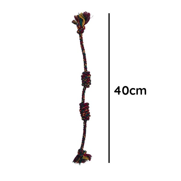 Waago Double Toffee Twisted Rope Toy For All Size Dogs,  Multicolor- 40cm