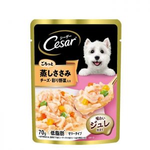 Cesar Sasami with Cheese And Vegetable in Jelly Wet Food For Adult Dog, 70gm
