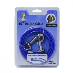 Tie Out Cable for Dogs (under 60 lbs), 15 Feet