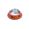Waago Steel Feeding Bowl For Small Dogs And Cats- Size-No 0 (Orange)