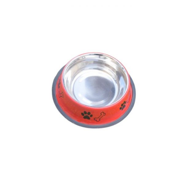 Waago Steel Feeding Bowl For Small Dogs And Cats- Size-No 0 (RED)