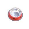 Waago Steel Feeding Bowl For Small Dogs And Cats- Size-No 1 (RED)