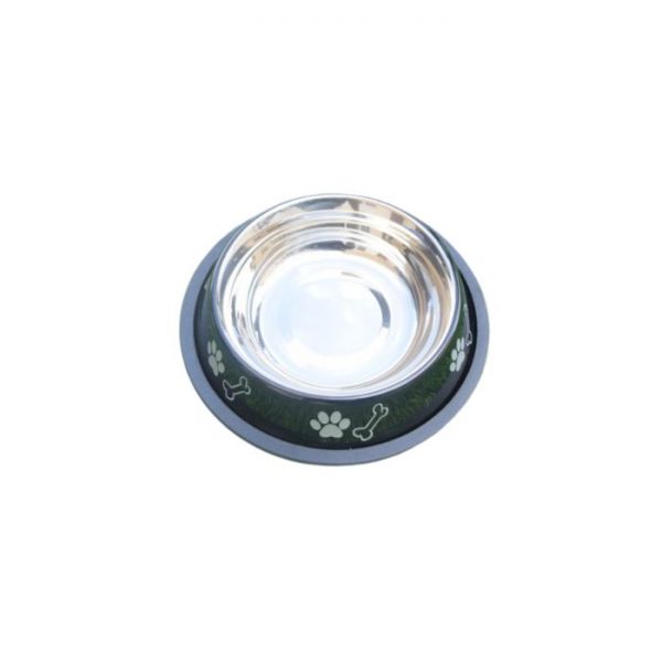 Waago Steel Feeding Bowl For Medium Dogs – Size-No 2 (Black)