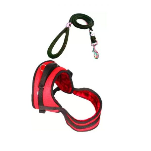 Waago NO Pull Harness With Black Rope for medium dog -(53-55.5cm)