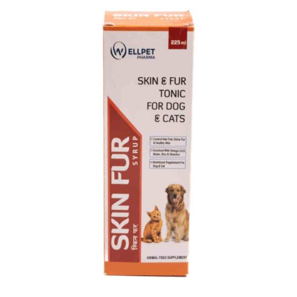 Wellpet Pharma Skin & Fur Syrup For Dogs and Cats, 225 ml