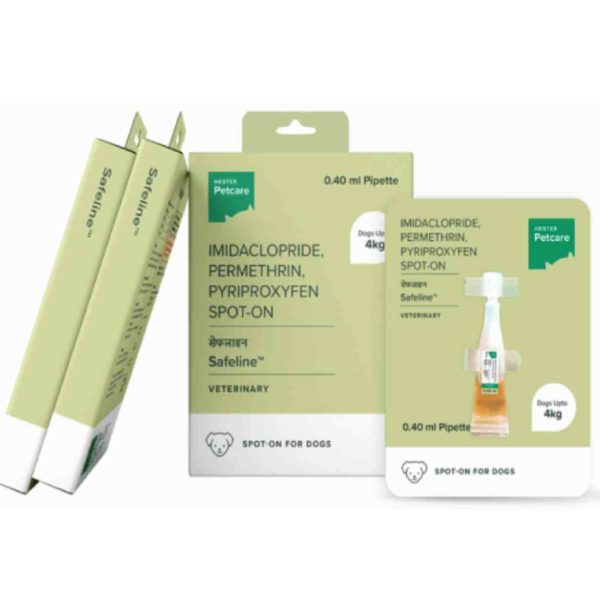 Safeline Spot On for Dogs (Dogs Between 4-10kg),1×1 ml Pipette